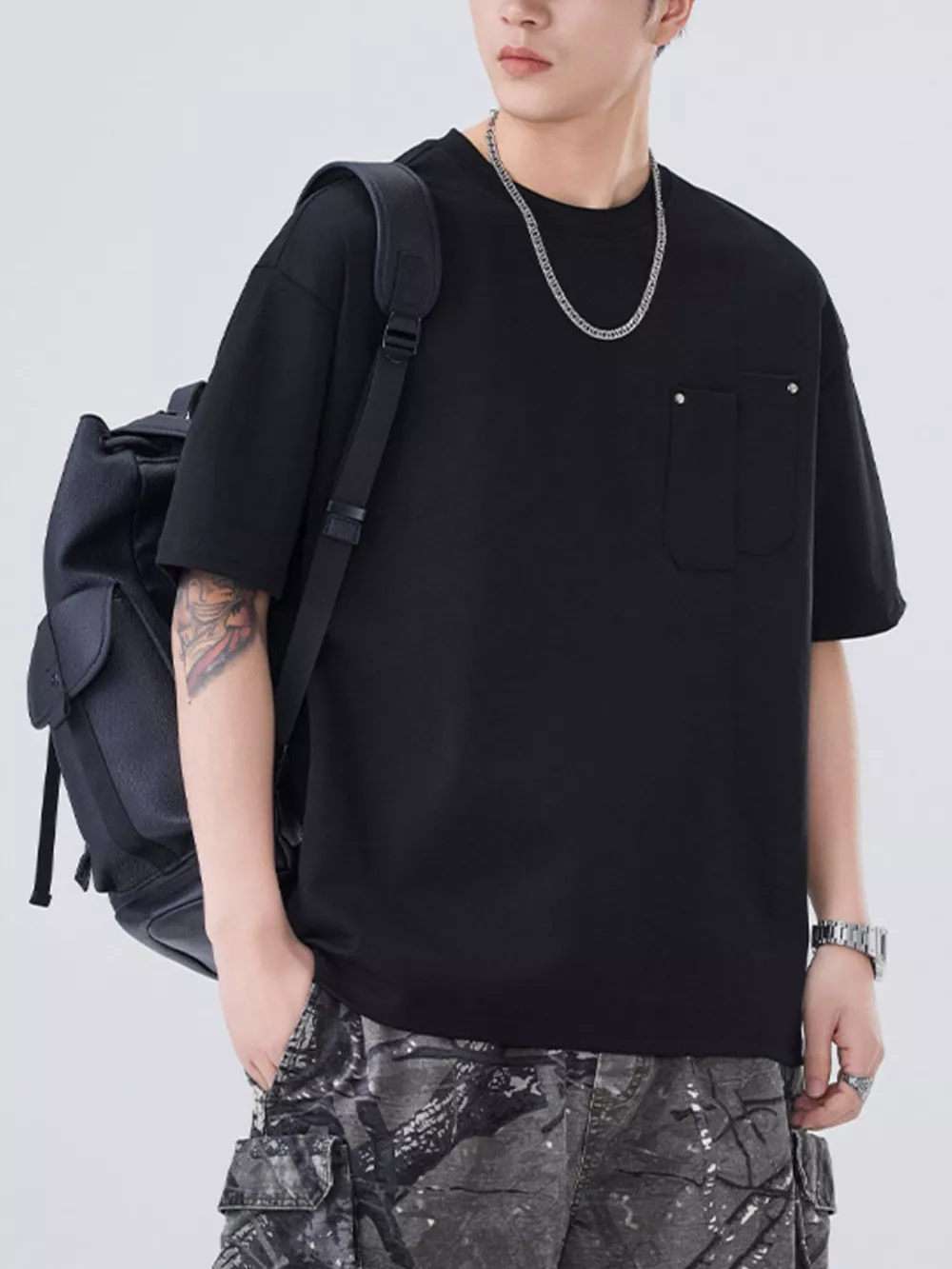 Men's Plus Size Round Neck Short Sleeve T-Shirt, image 6