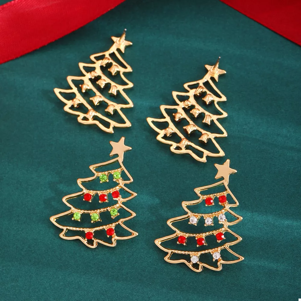 18K Gold-Plated Christmas Tree Earrings, image 6