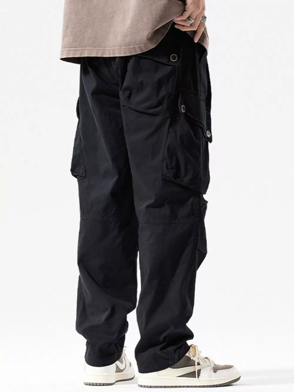 Men's Full Size Loose Fit Multi-Pocket Cargo Pants Plus Size, image 8