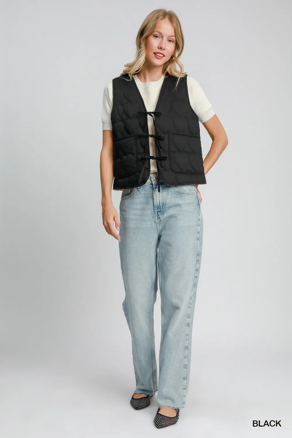 Heart Quilted Tie-Front Vest, image 6
