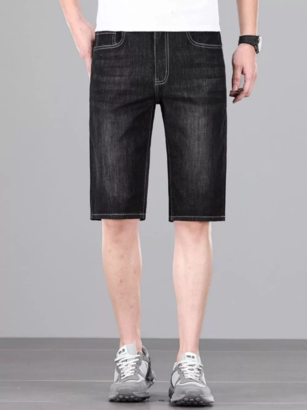Men's Loose Fit Denim Shorts, image 6