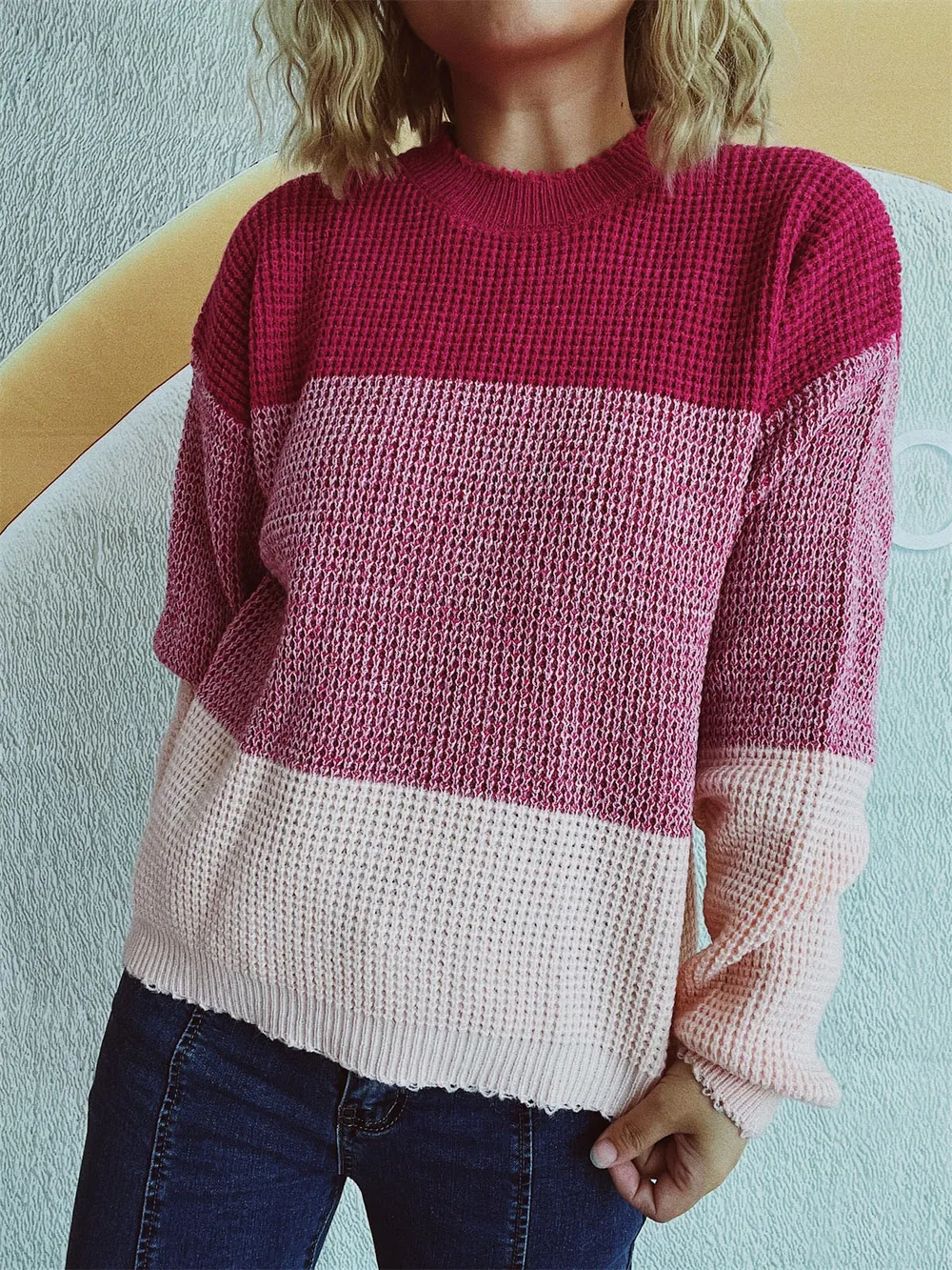 Color Block Long Sleeve Sweater, image 13