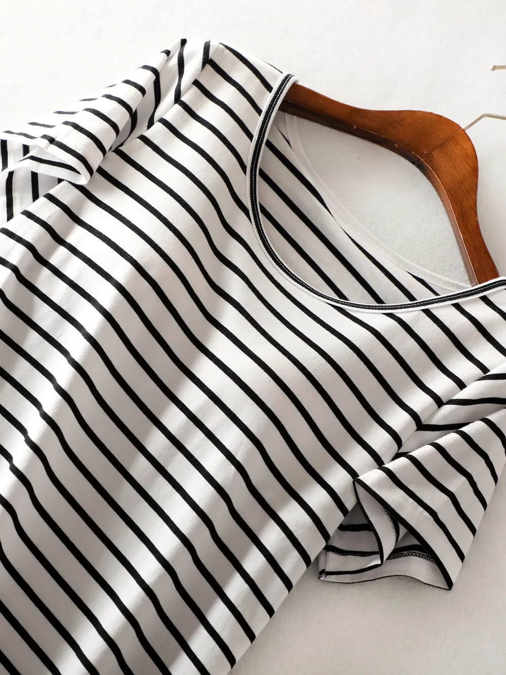Striped Round Neck Short Sleeve Dress, image 10