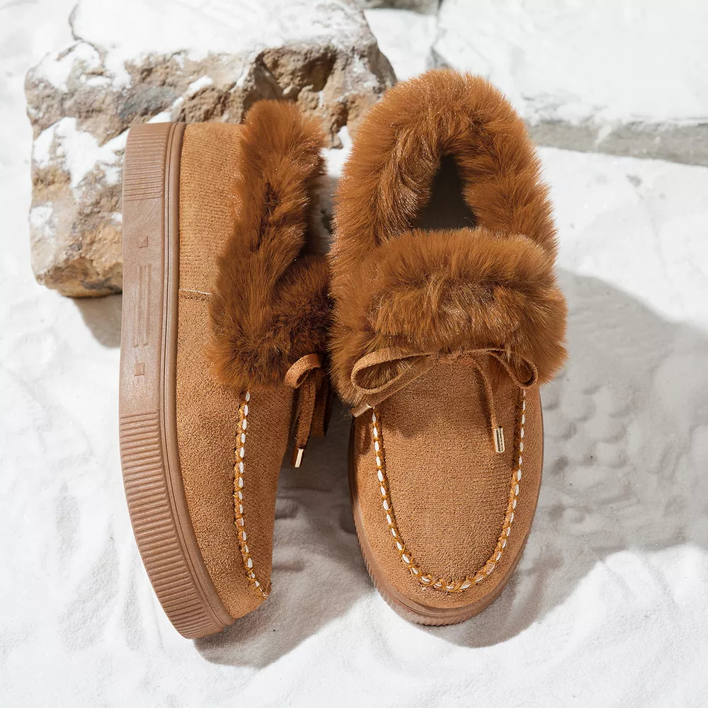 Fuzzy Round Toe Slip-Ons, image 6