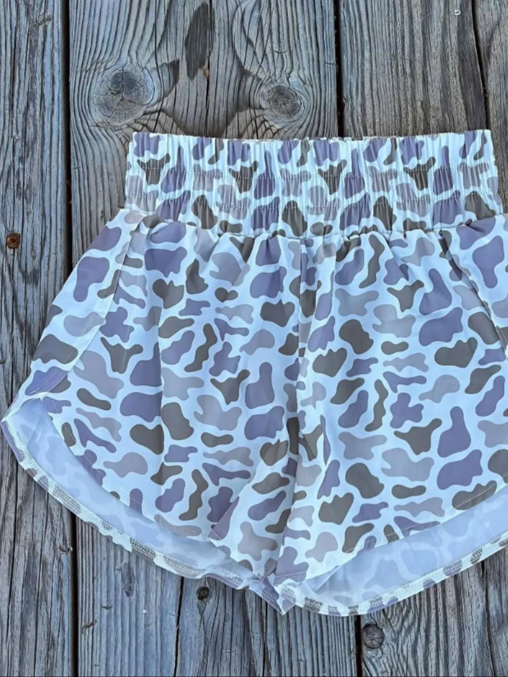 Camo Print Elastic Waist Shorts, image 5