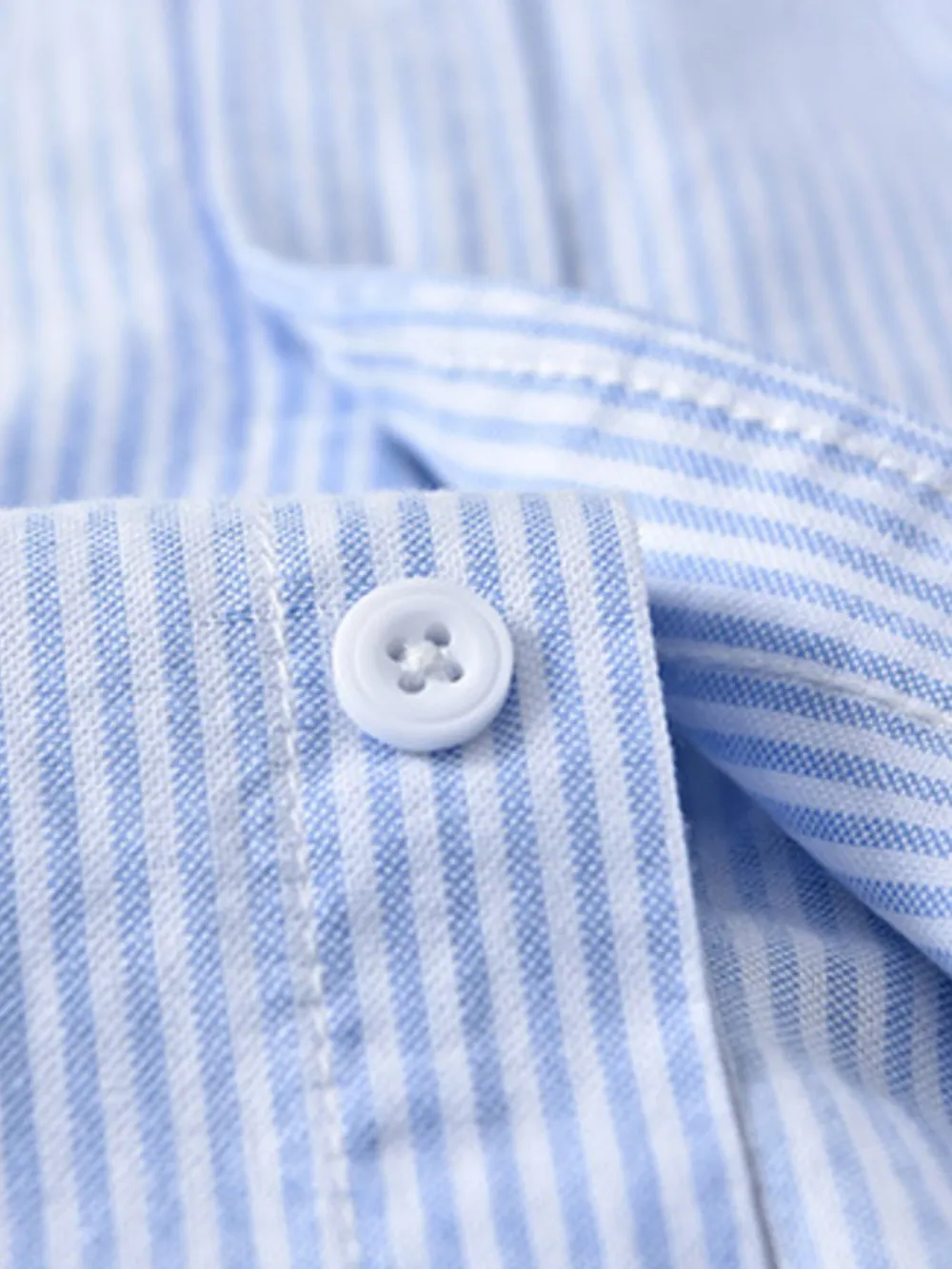 Men's Plus Size Striped Button Up Short Sleeve Shirt, image 4
