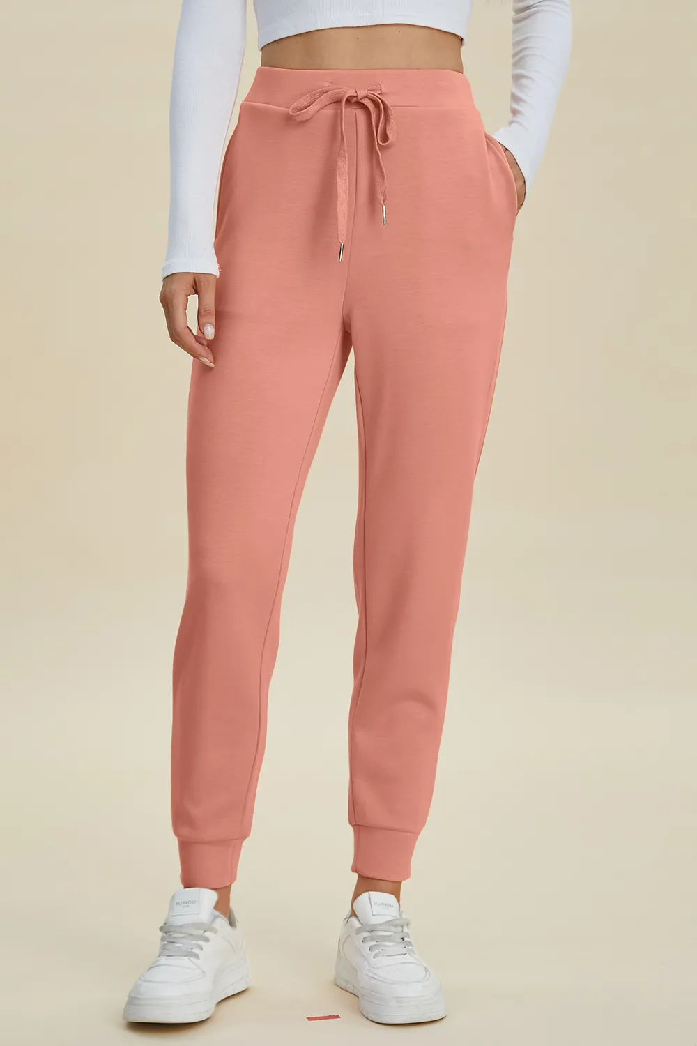 Full Size Air Scuba Drawstring High Waist Joggers, image 6