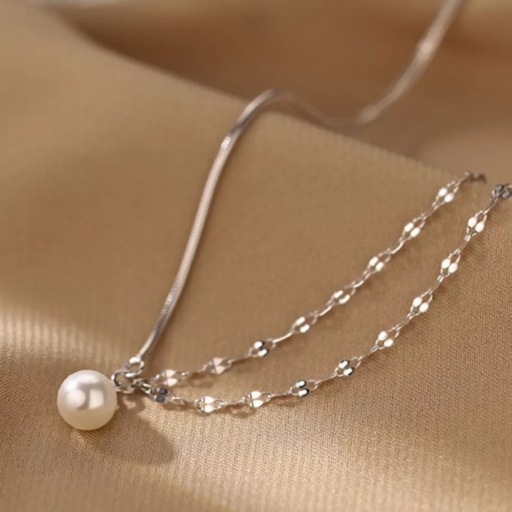 Pearl Pendant Layered Necklace, image 5
