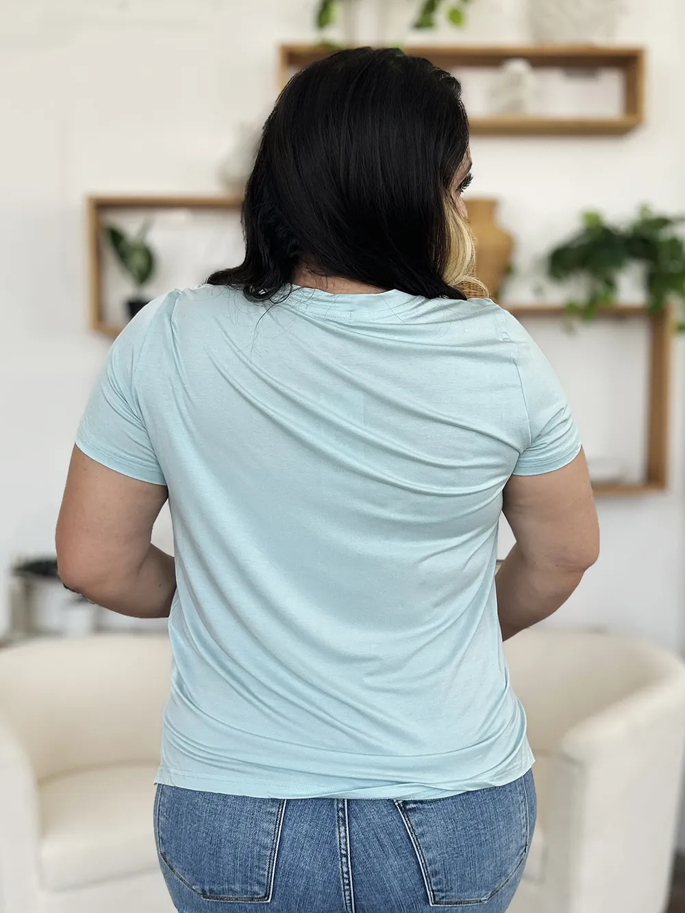 Bamboo Full Size Round Neck Short Sleeve T-Shirt Plus Size, image 12