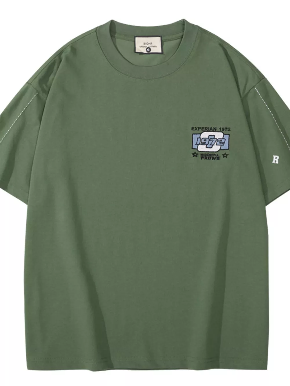Men's Plus Size Embroidery Pattern Oversized T-Shirt, image 7