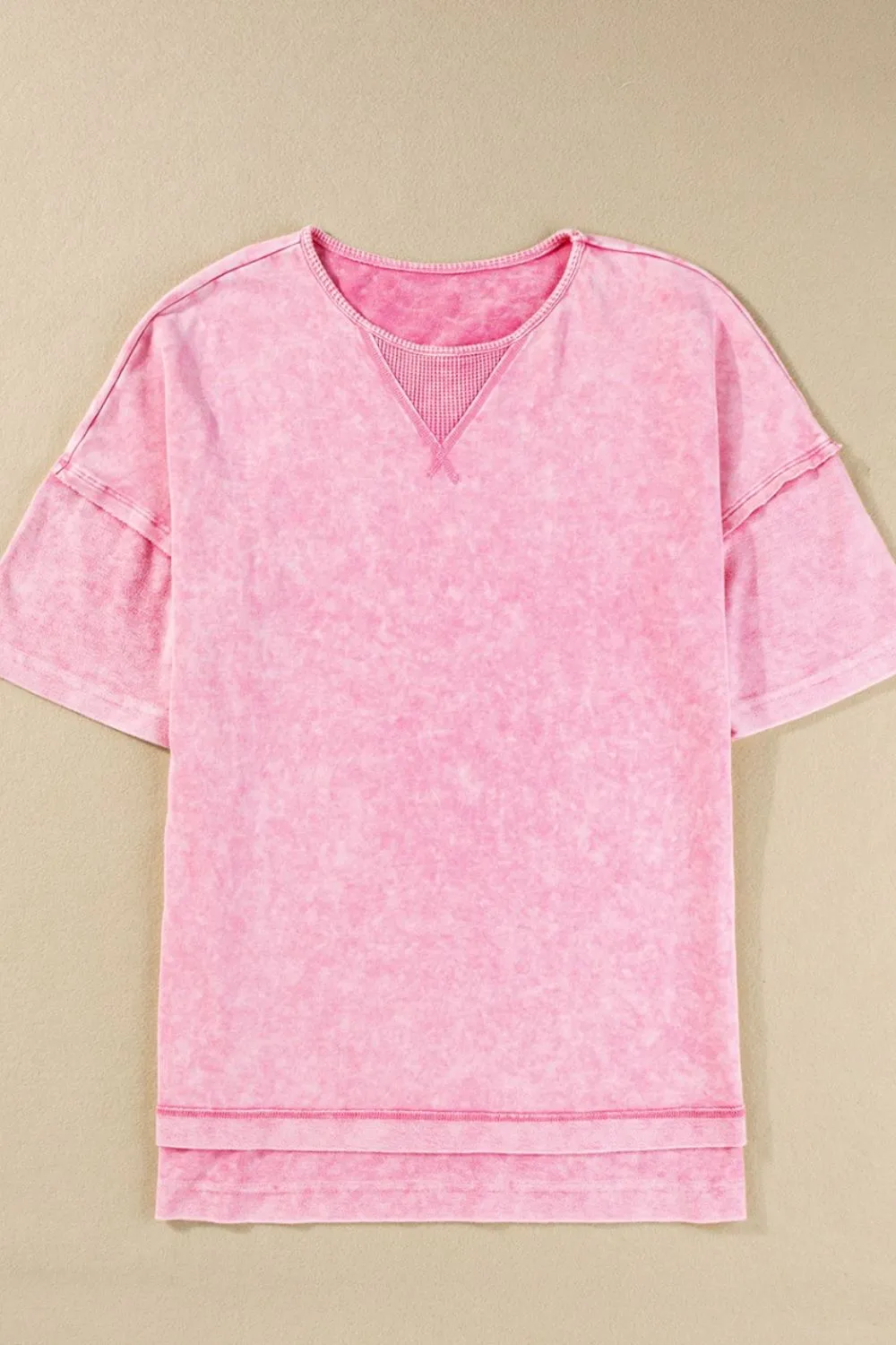 Mineral Wash Drop Shoulder Round Neck T-Shirt, image 9
