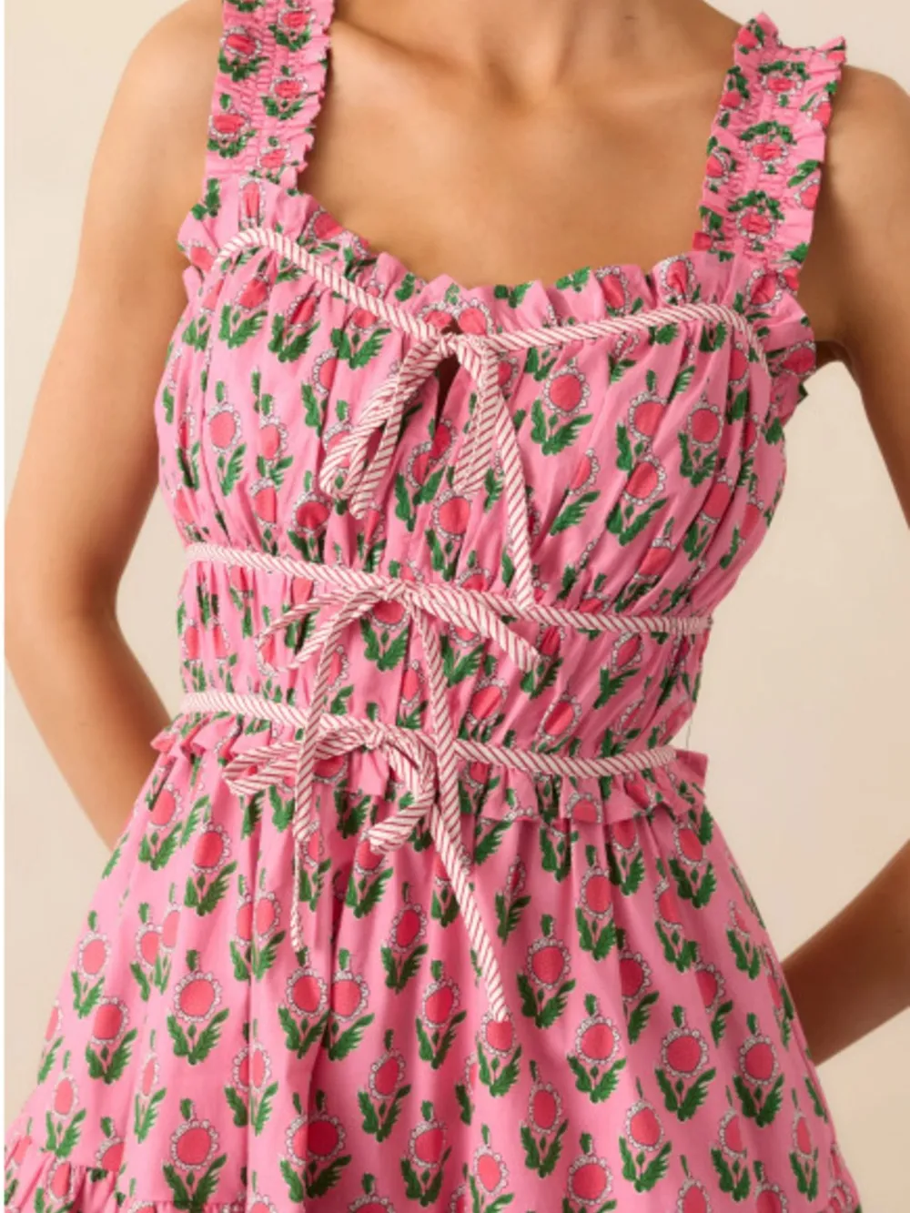 Floral Print Ruffled Midi Dress with Pockets, image 5