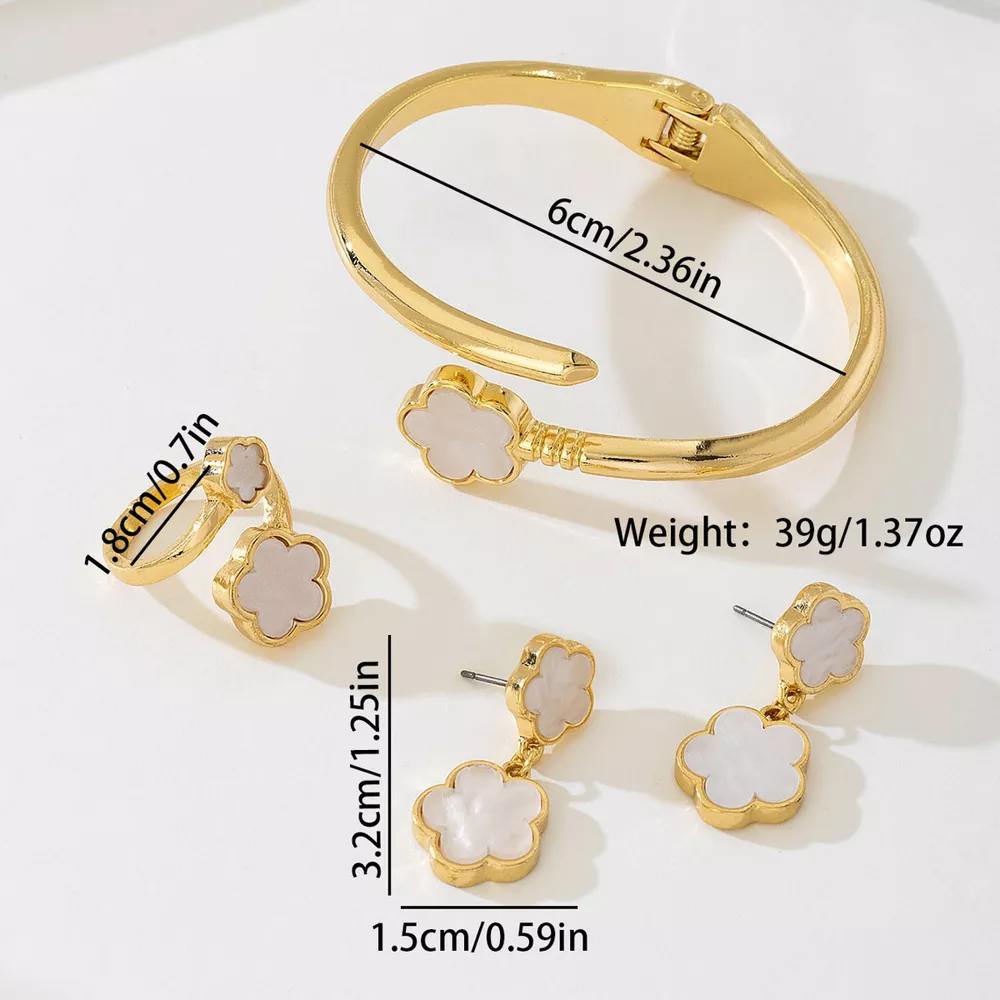 18K Gold-Plated Flower Jewelry Set, image 5