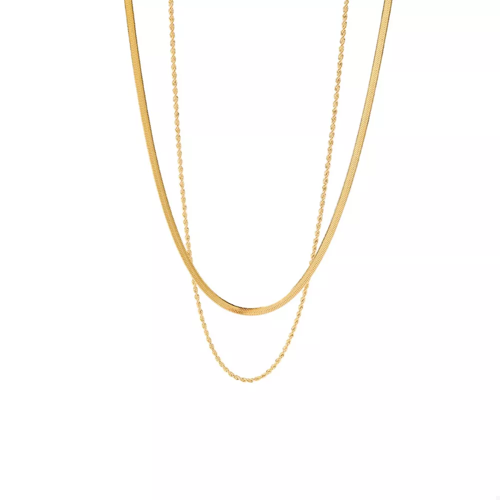 18K Gold-Plated Stainless Steel Layered Necklace, image 4