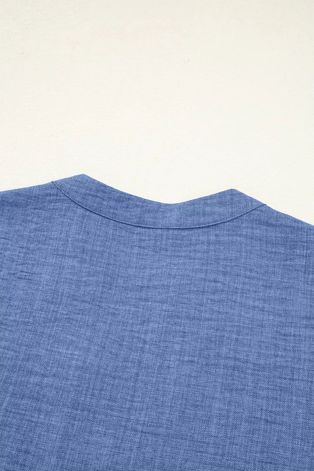 Casual Roll-Up Sleeve Notched Blouse, image 4