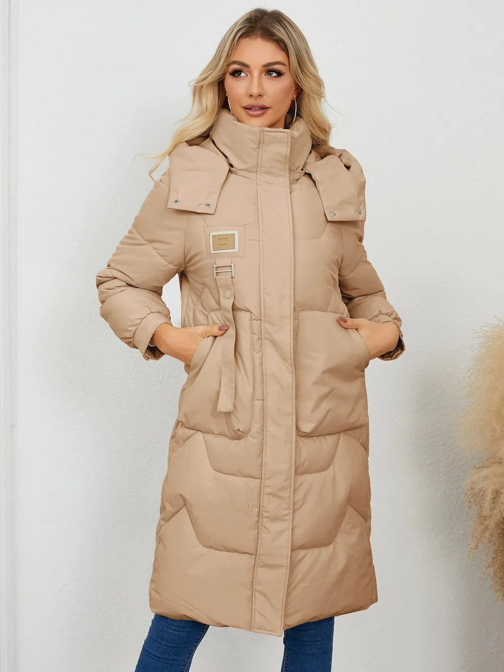 Long Sleeve Longline Hooded Winter Coat, image 16