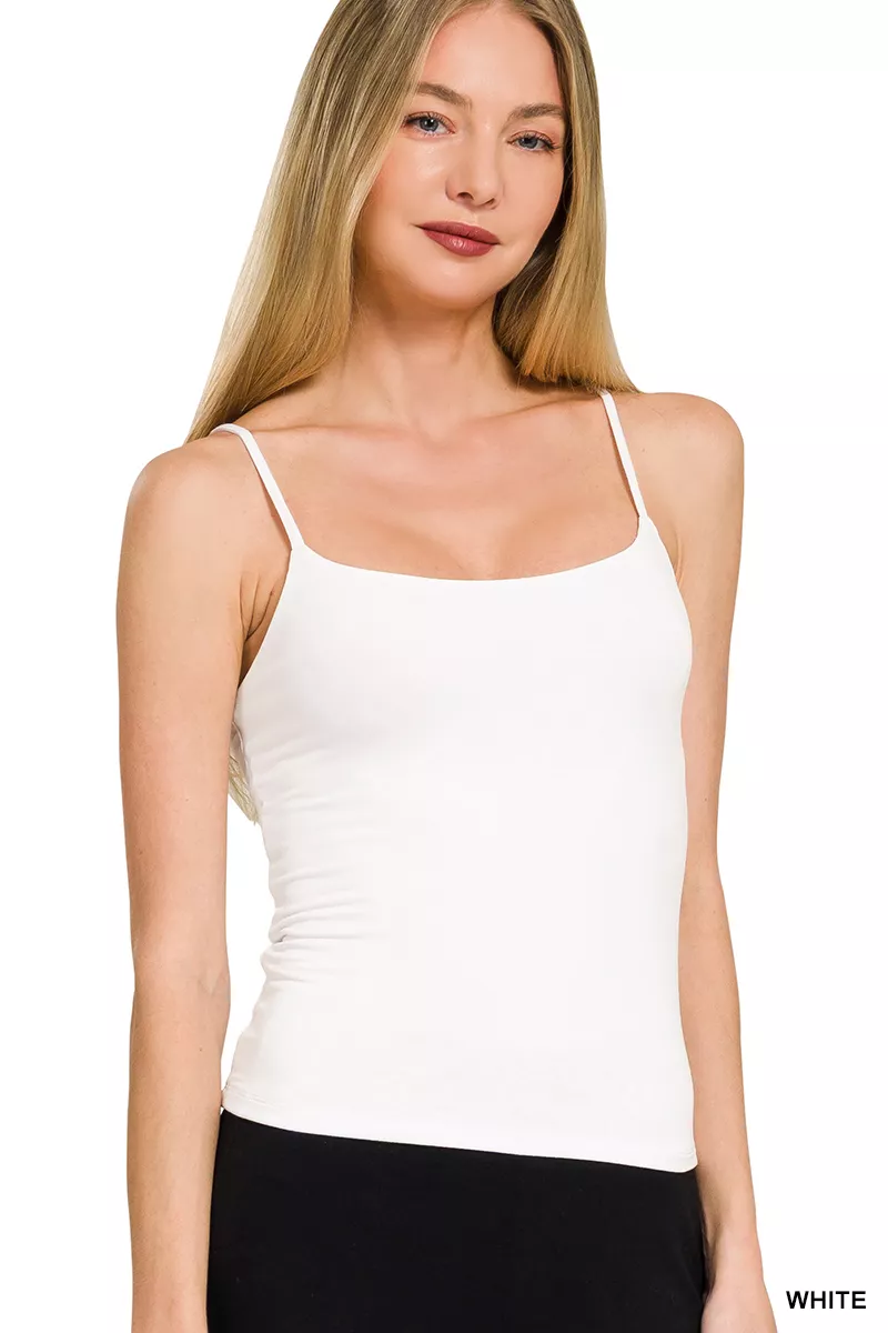 Double Layered Round Neck Spaghetti Cami