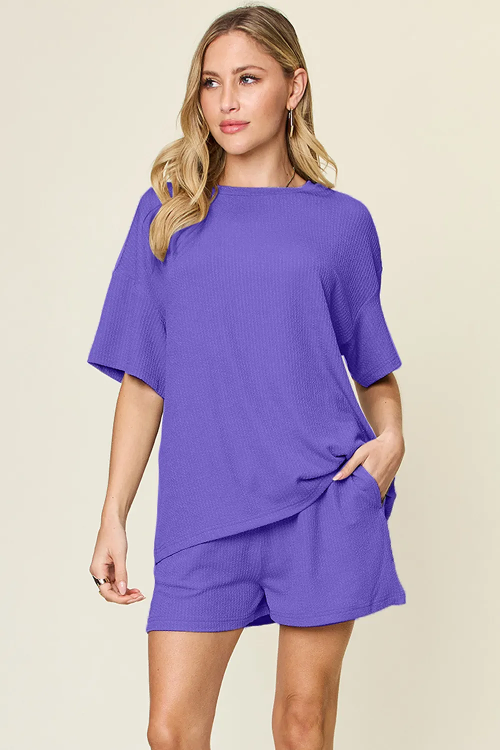 Basic style Round Neck Solid Set, image 7