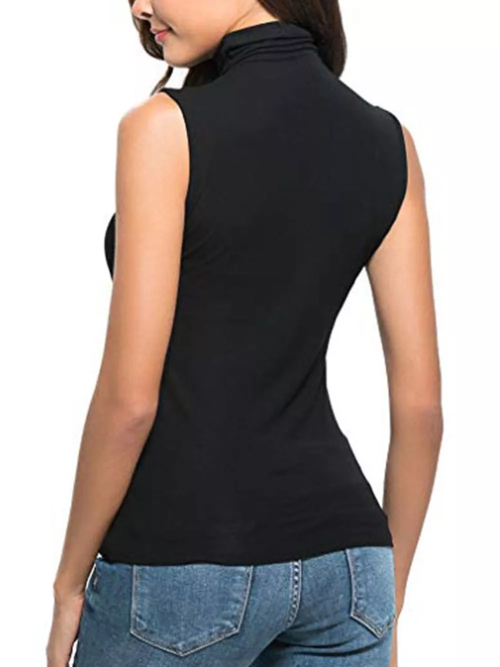 Sleeveless Turtleneck Slim Fit T-Shirt, image 9