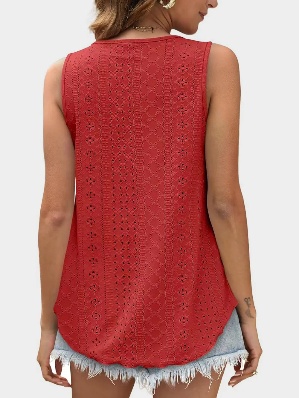 Eyelet Round Neck Tank, image 13