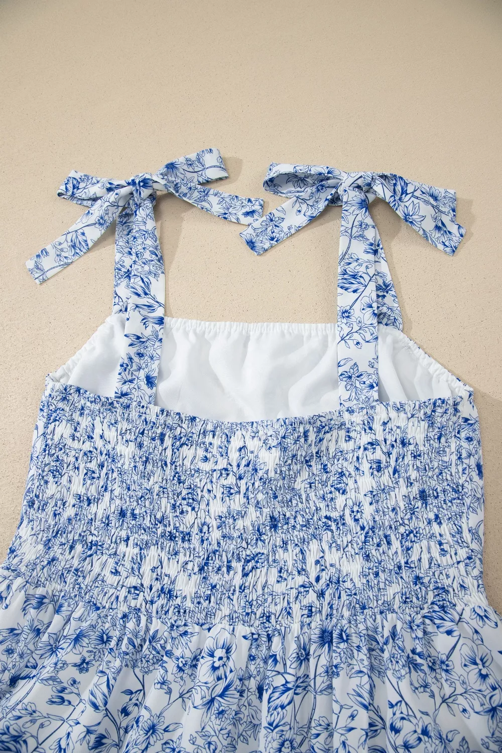 Floral Print Knot Straps High Waist Flared Maxi Dress, image 9