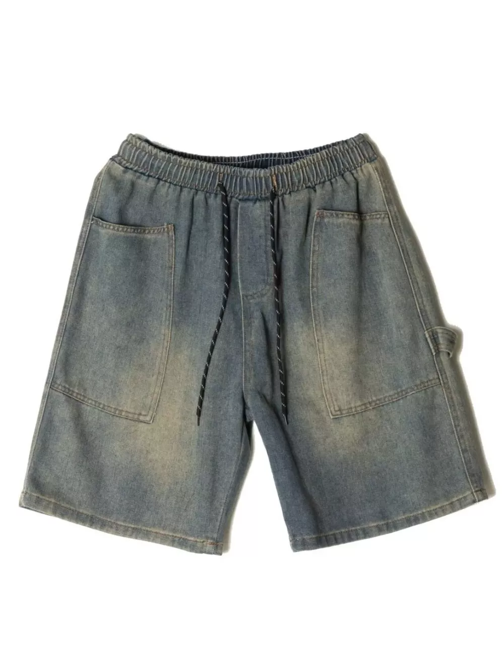 Men's Full Size Drawstring Loose Fit Denim Shorts Plus Size, image 6