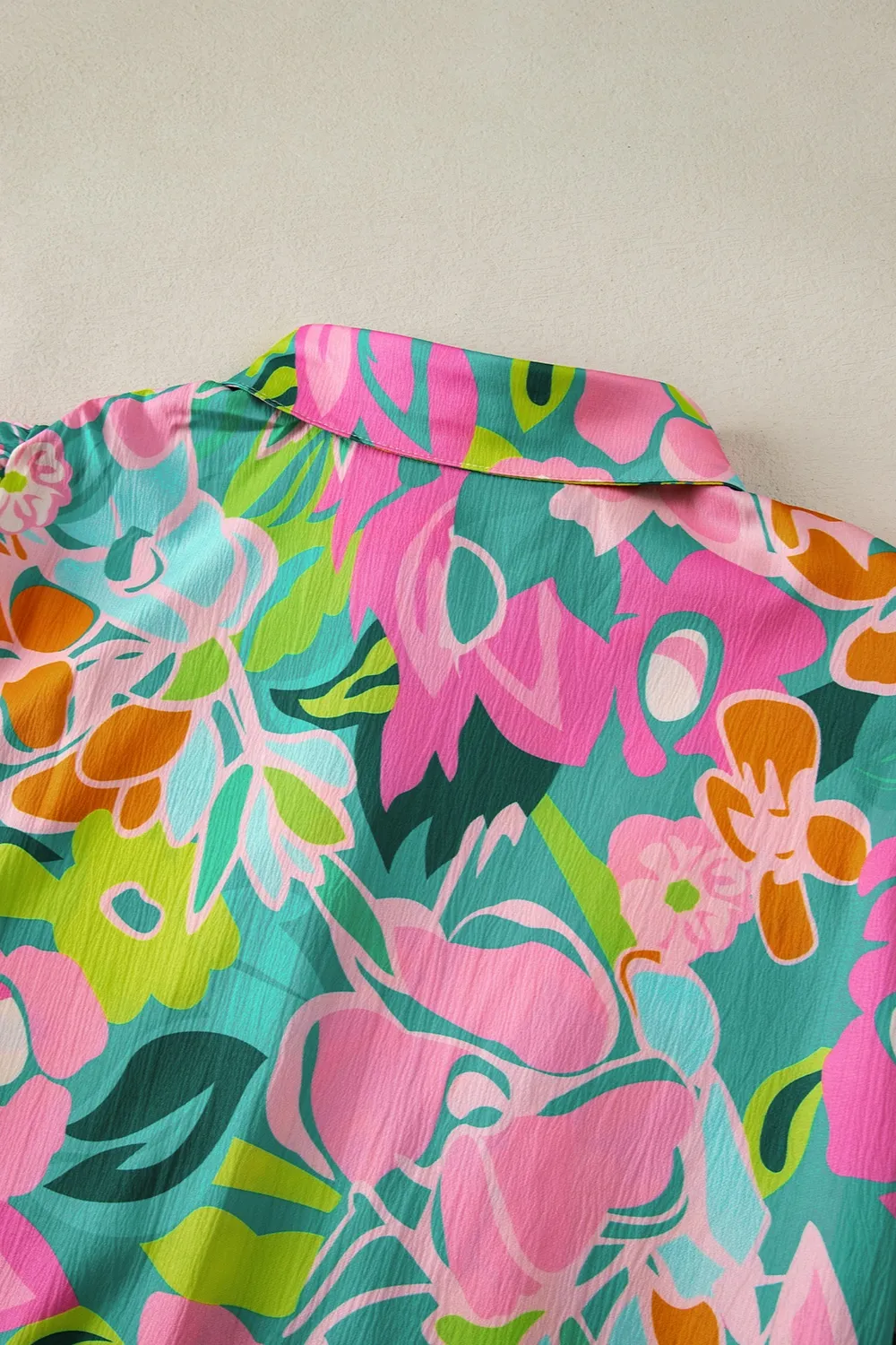 Printed Collared Neck Puff Sleeve Mini Dress, image 3