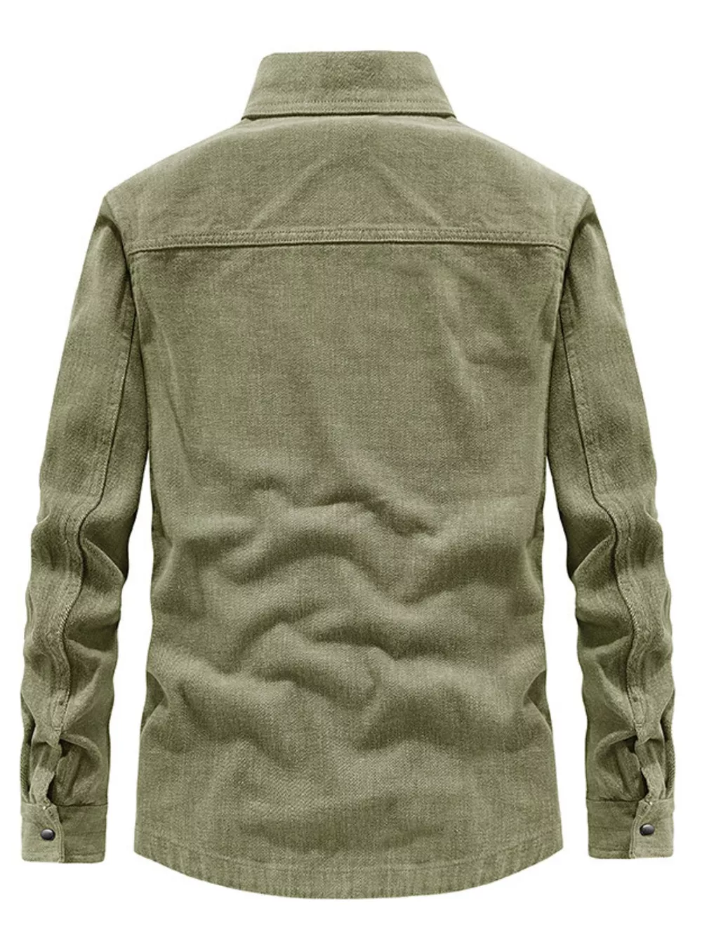 Men's Plus Size Dual Chest Pockets Shacket, image 3