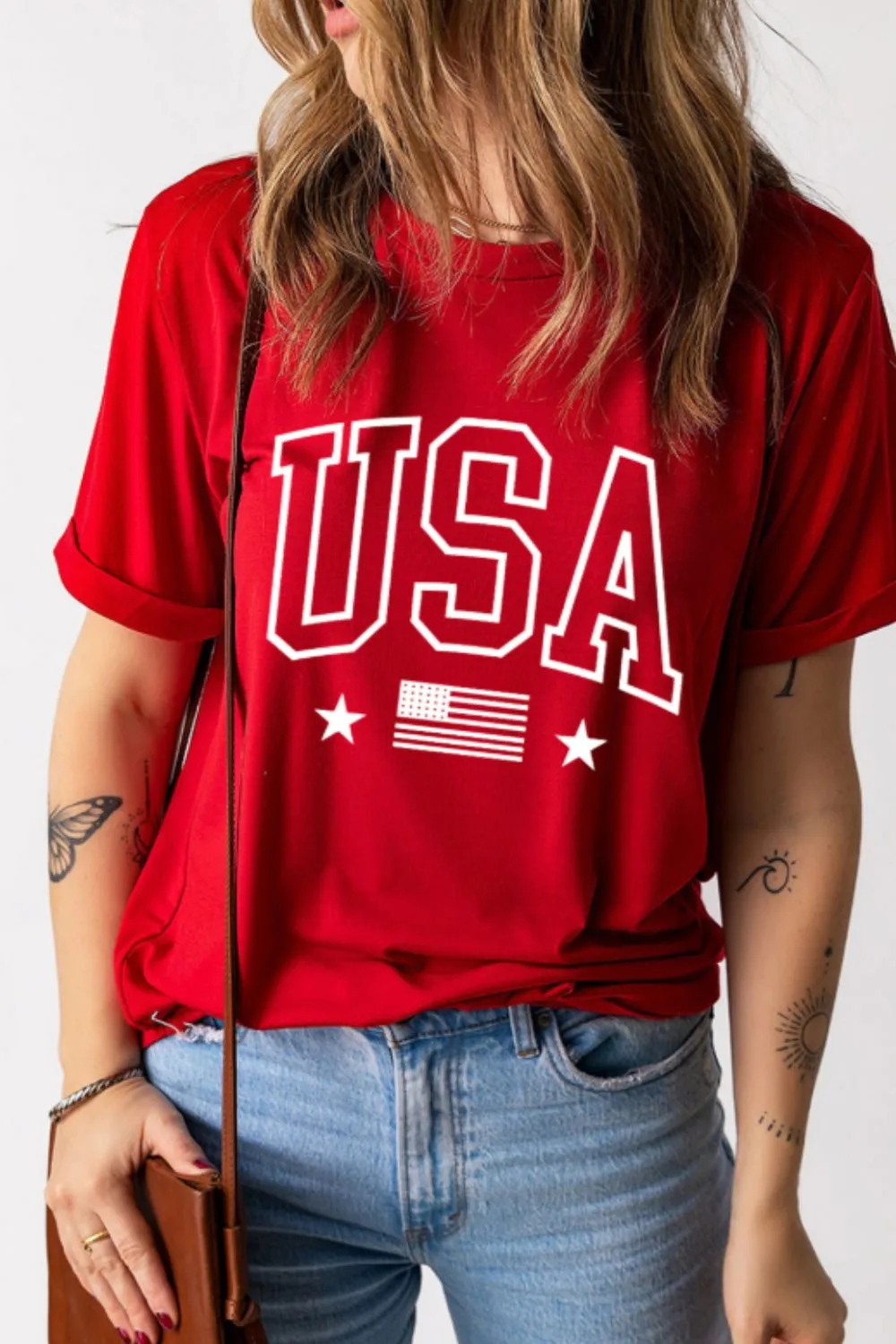 USA American Flag Crewneck T Shirt, image 5