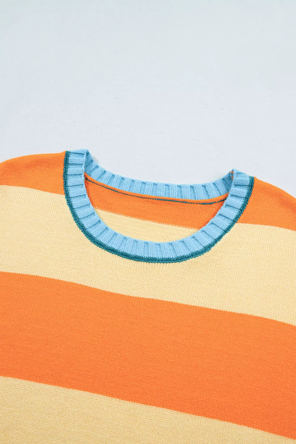 Plus Size Striped Color Block Round Neck Long Sleeve Oversized Sweater, image 5