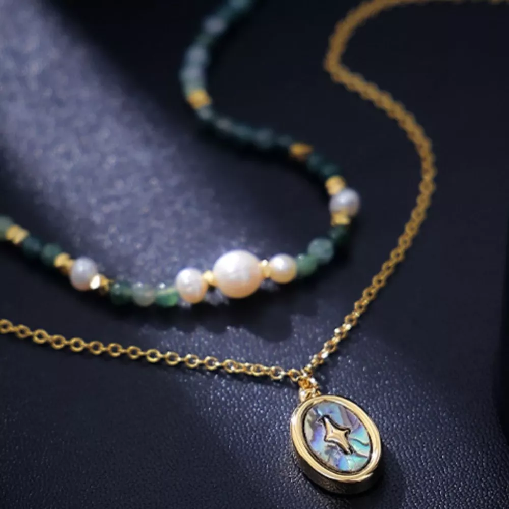 2 Piece Freshwater Pearl 18K Gold-Plated Pendant Necklace, image 3