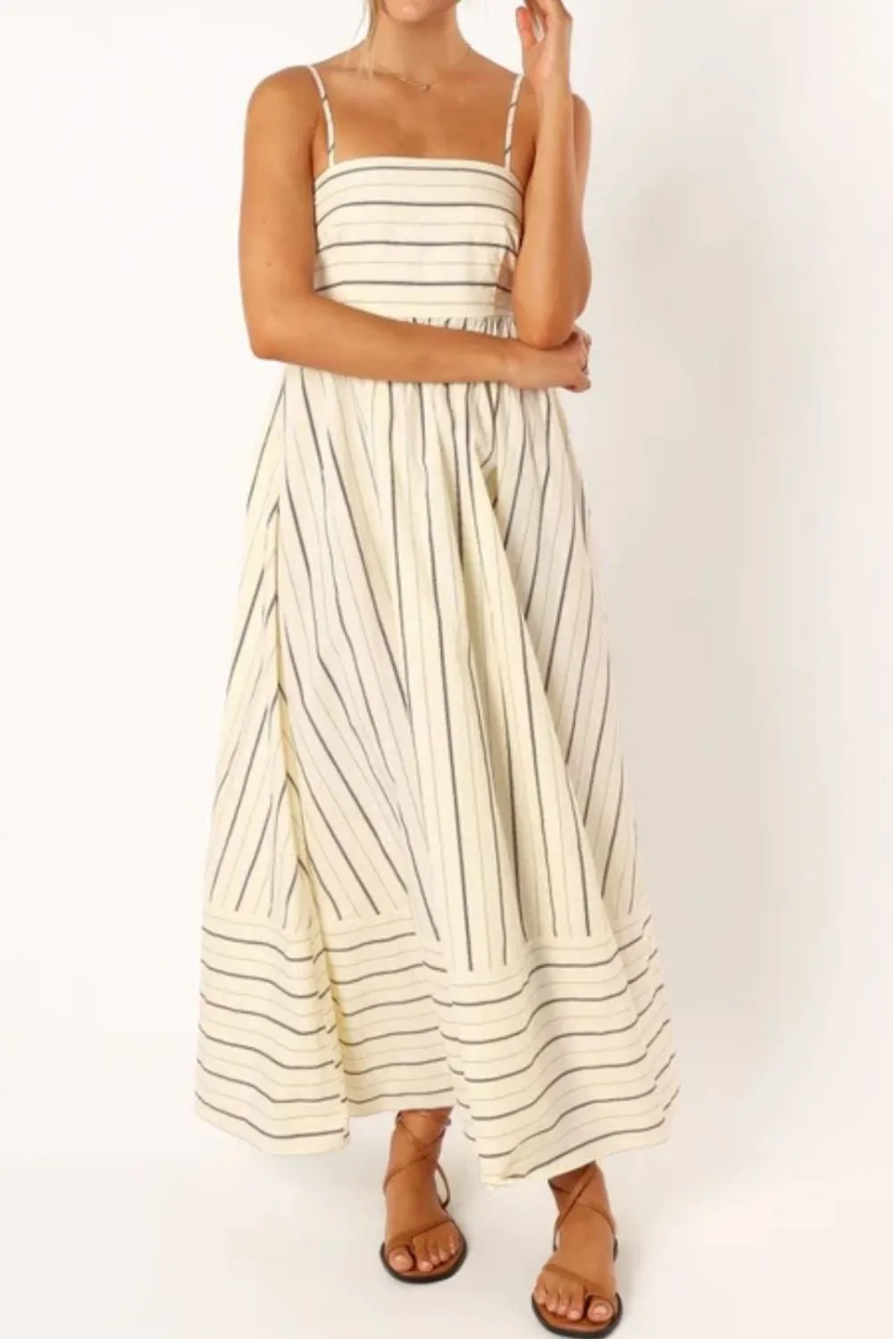 Striped Square Neck Cami Dress, image 11