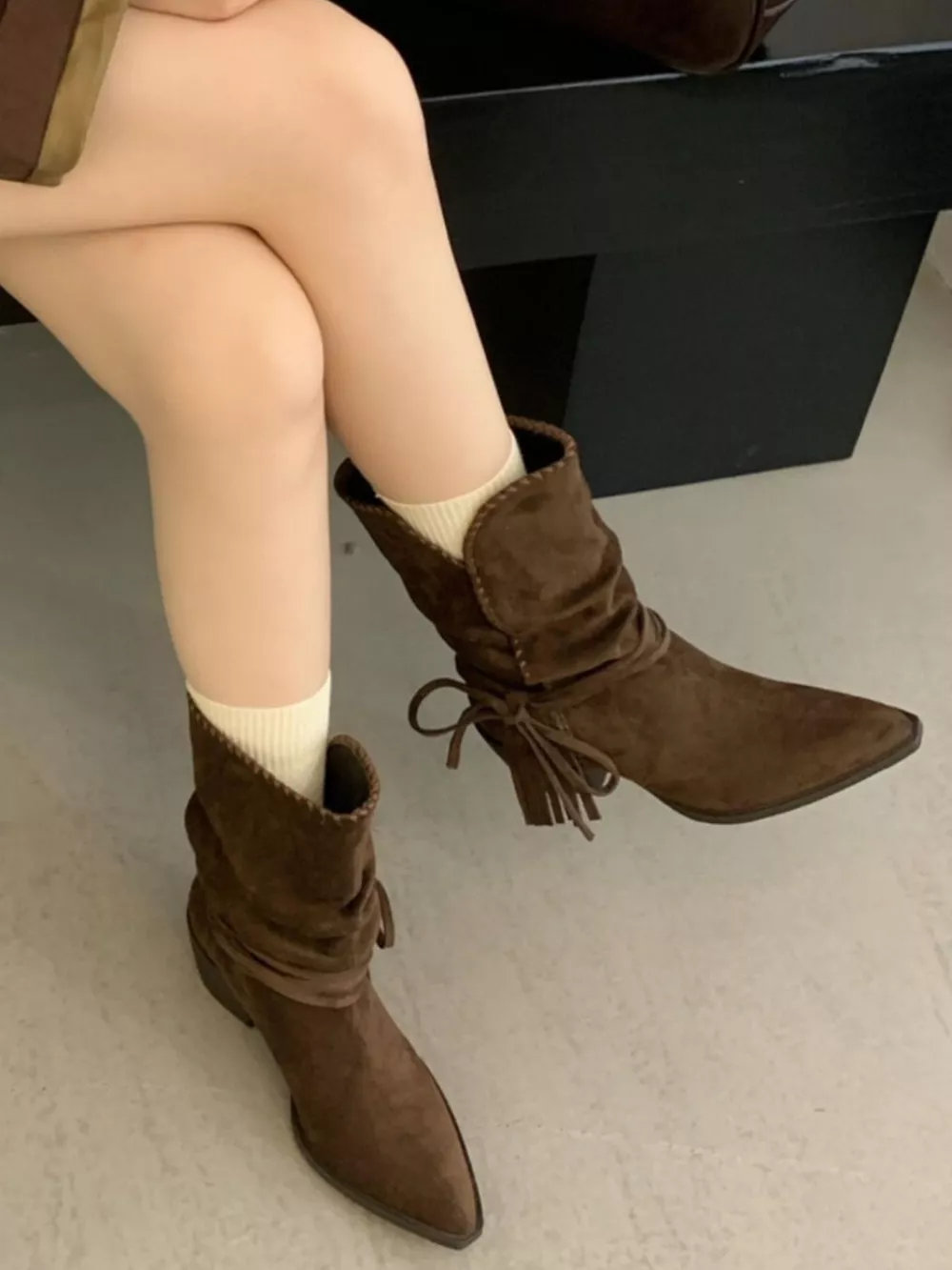 Point Toe Block Heels Boots, image 8