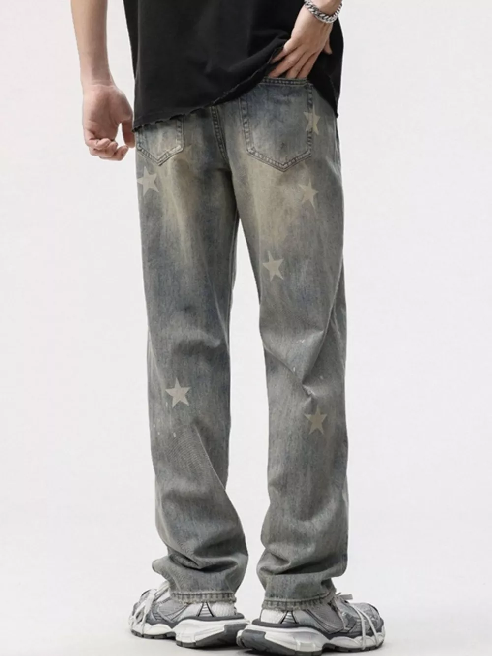 Men's Star Wide Leg Jeans