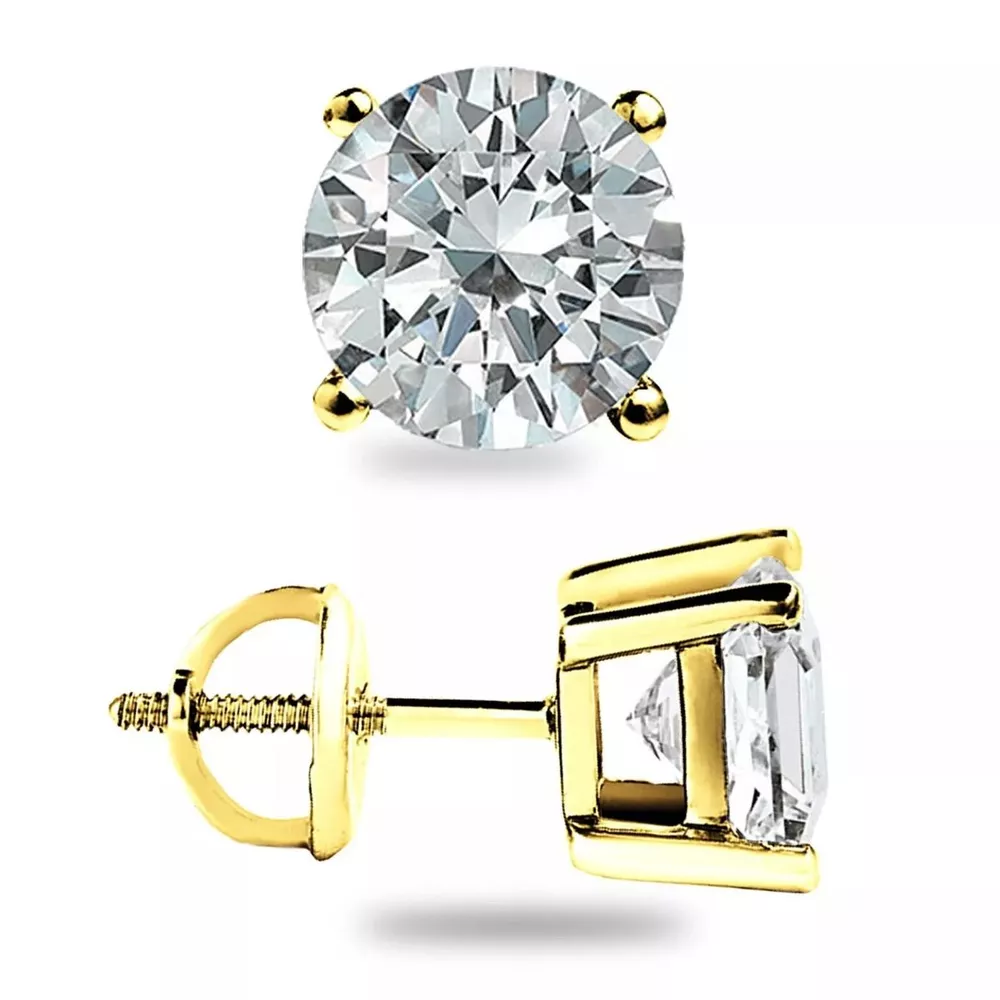 1 Carat Moissanite 925 Sterling Silver Stud Earrings, image 3