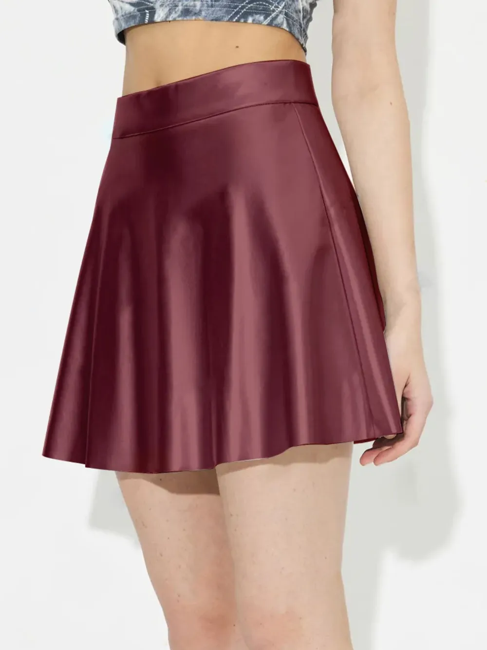 Ruched Mini Skirt with Zipper, image 6