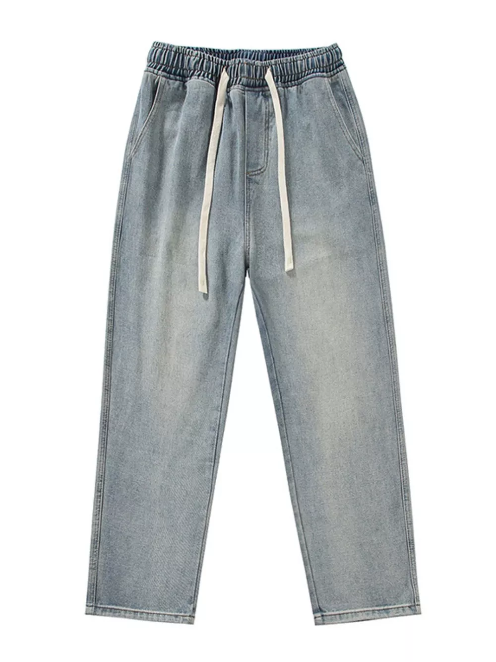 Men's Full Size Wide Leg Drawstring Jeans Plus Size, image 8