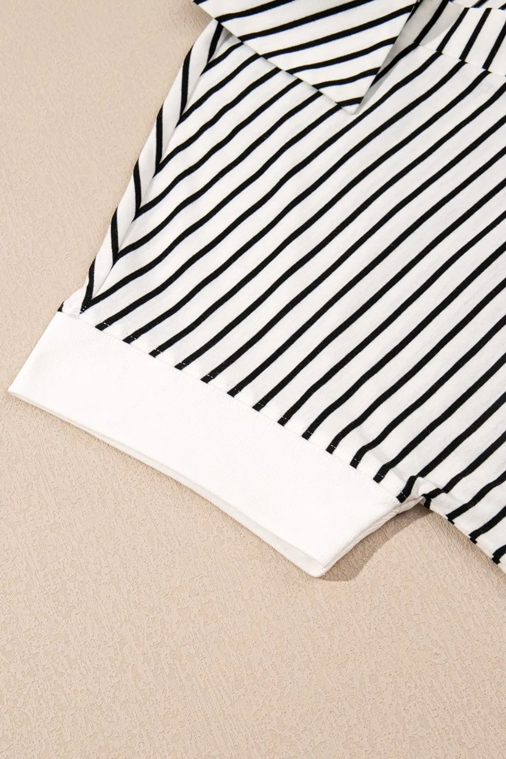 Stripe V Neck Tee and Casual Shorts Set, image 6