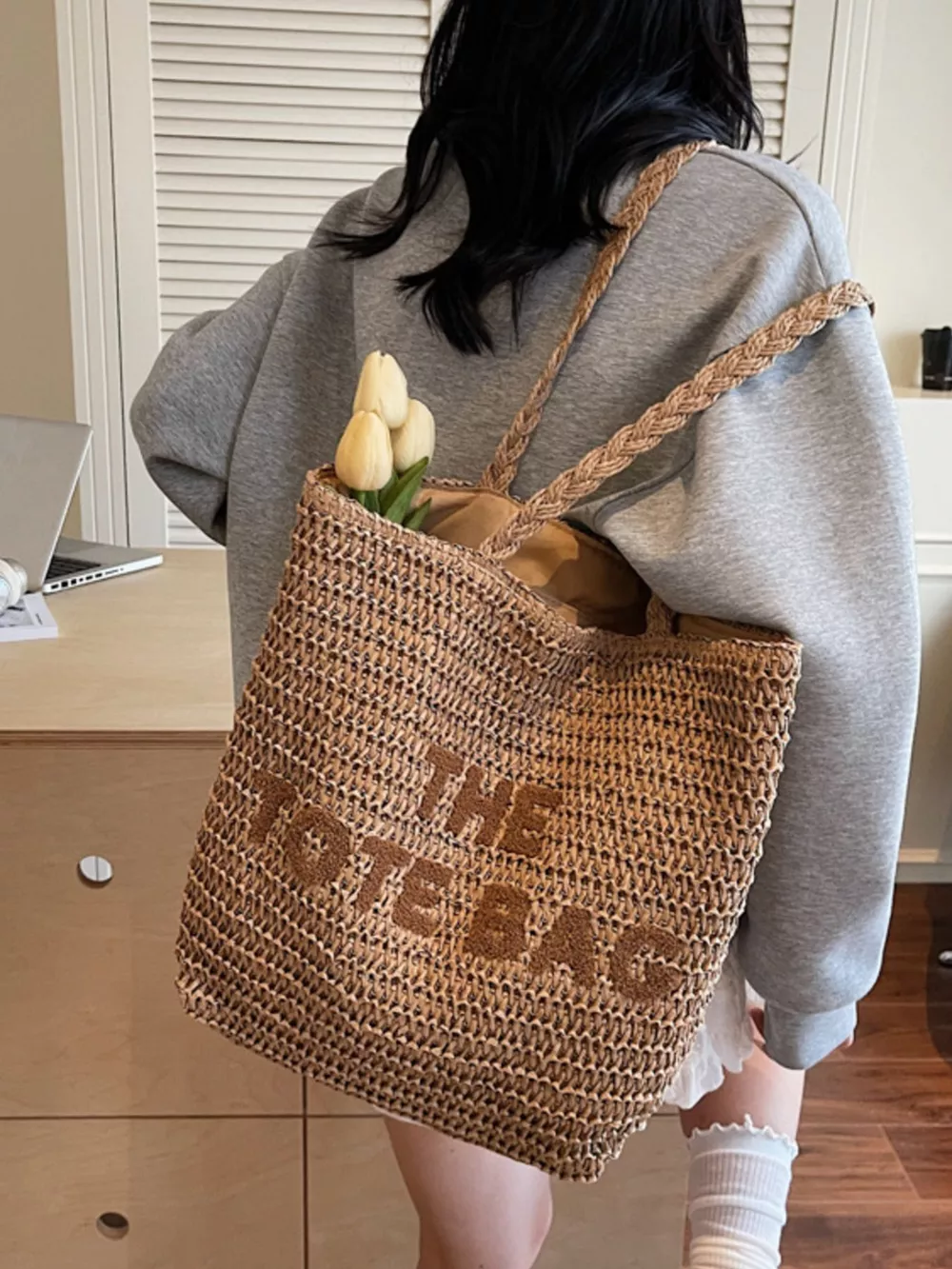 Straw Woven Shoulder Bag, image 6