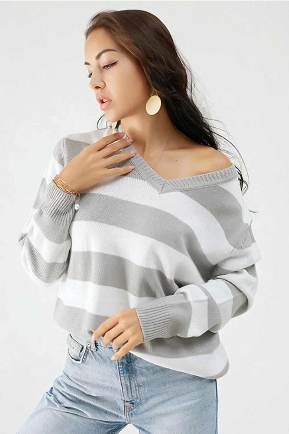 Leopard V-Neck Long Sleeve Sweater, image 2
