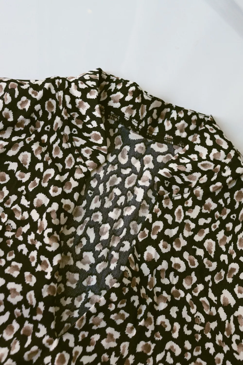 Leopard Notched Balloon Sleeve Dress, image 10