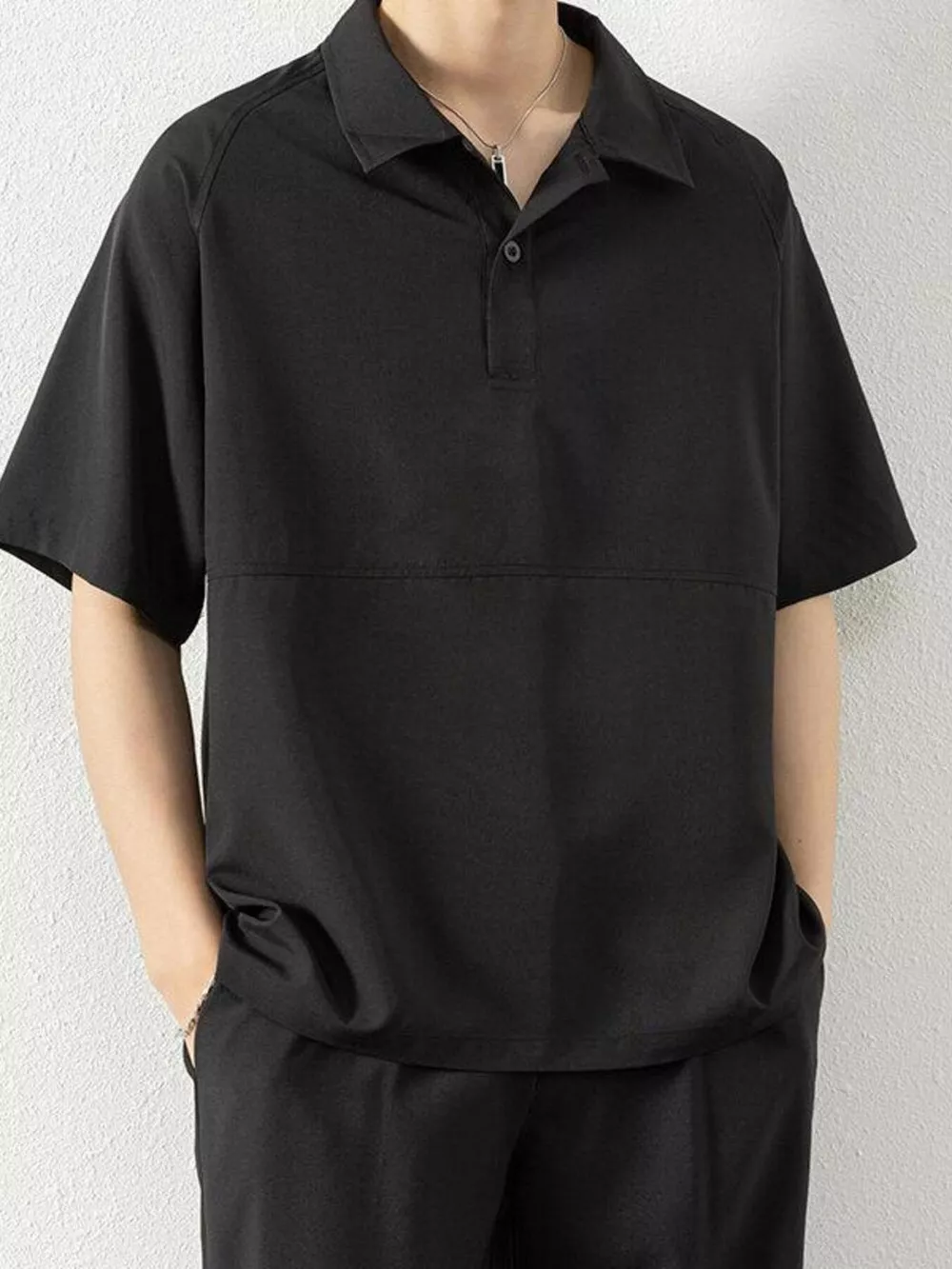 Men's Plus Size Button Detail Short Sleeve Polo, image 4