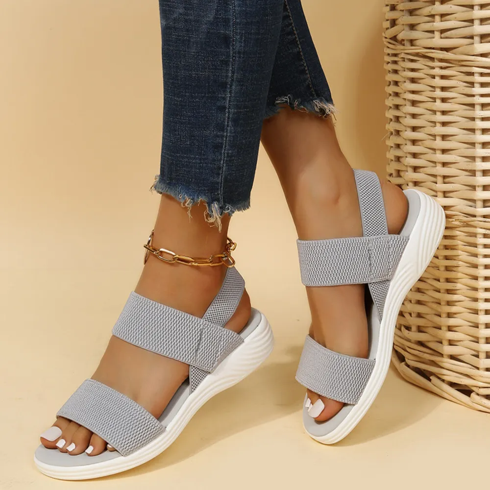 Rubber Open Toe Low Heel Sandals, image 7