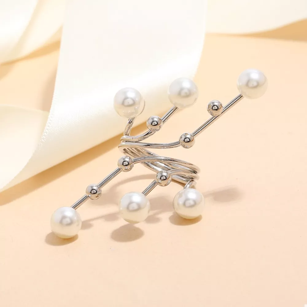 Alloy Pearl Bypass Ring, image 6
