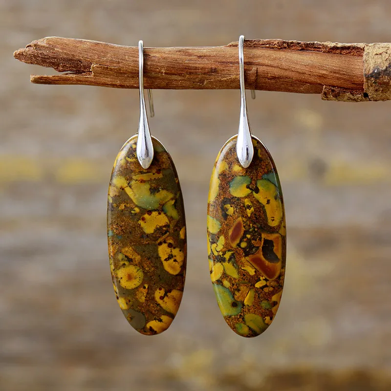Natural Stone Copper Dangle Earrings, image 3