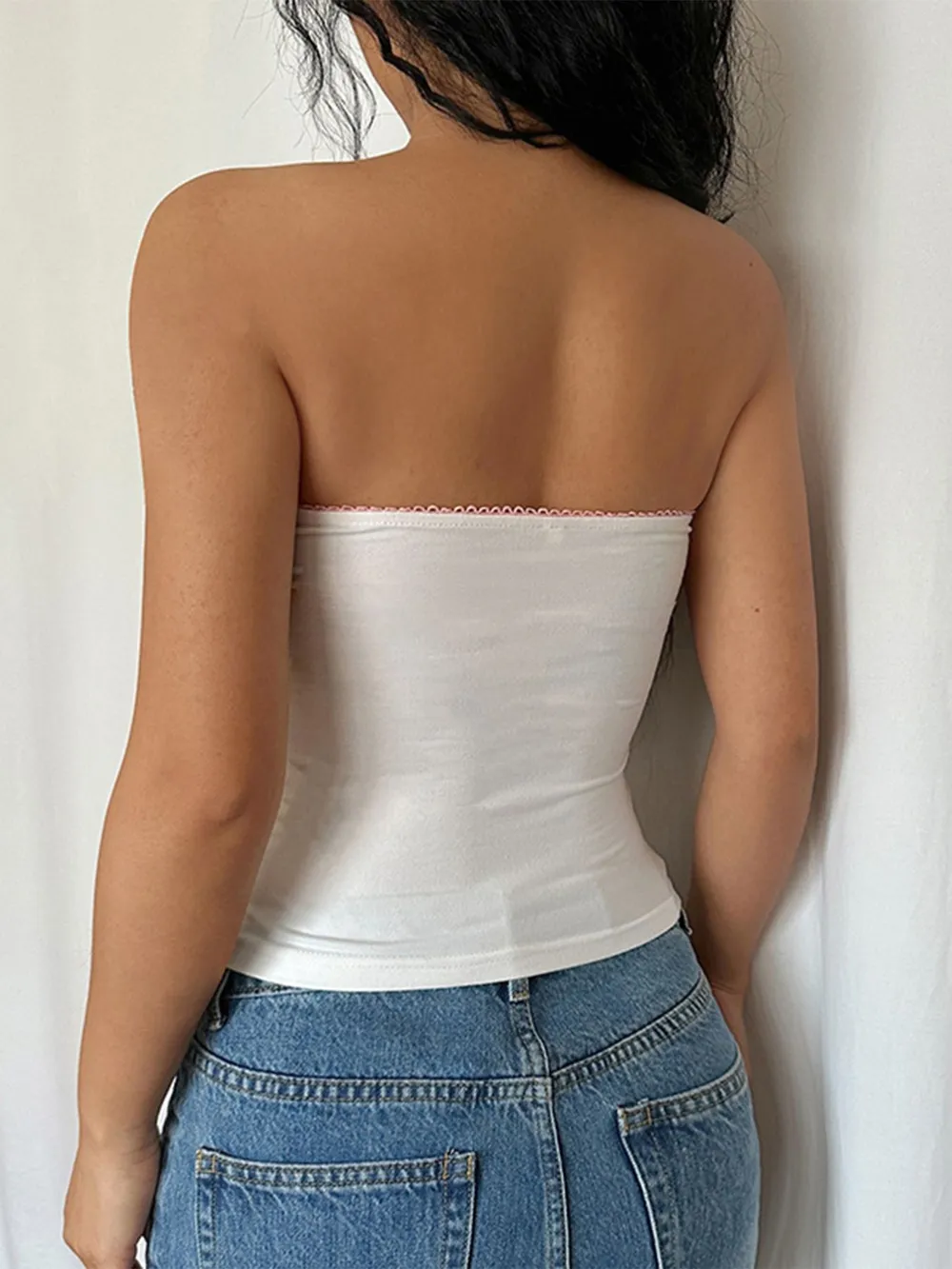 Lace Trim Tube Top, image 7