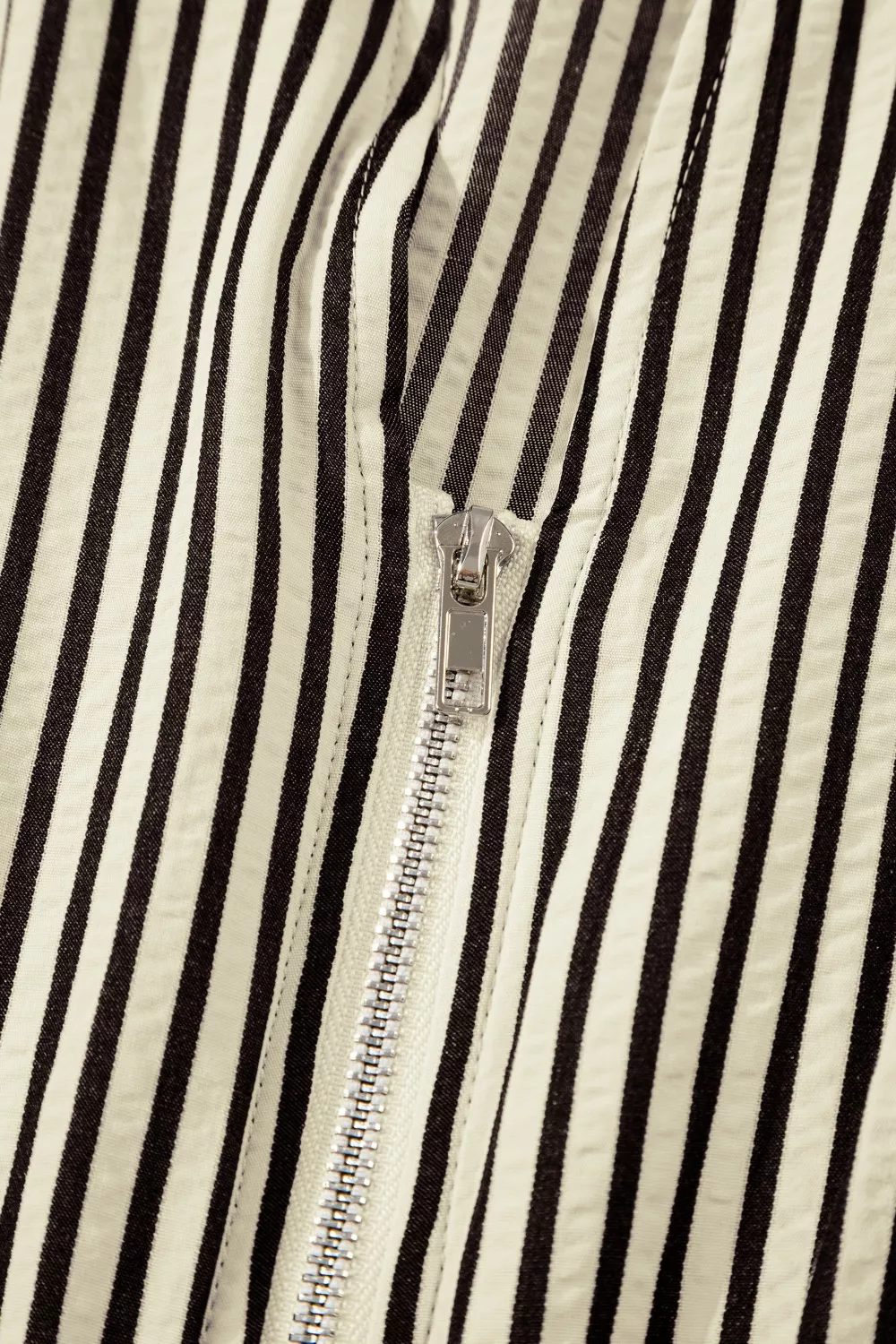 Stripe V Neck Zip Front Cinched High Waist Midi Dress, image 7