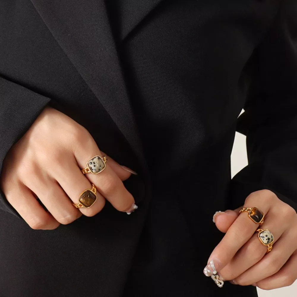 Tiger's Eye 18K Gold-Plated Ring, image 3