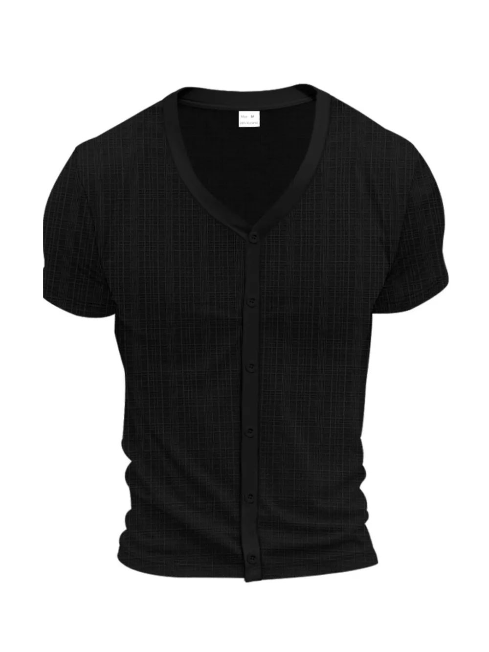 Men's Full Size V-Neck Button-Down Top Plus Size