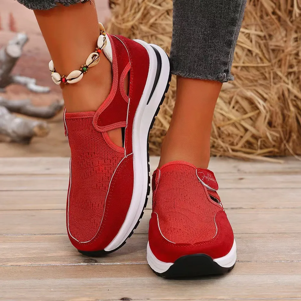 Mesh Round Toe Platform Sneakers, image 3